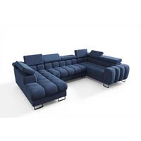 WOHNLANDSCHAFT Bastien - Blau, Holzwerkstoff/Textil (195/95/350cm) - Fun Möbel