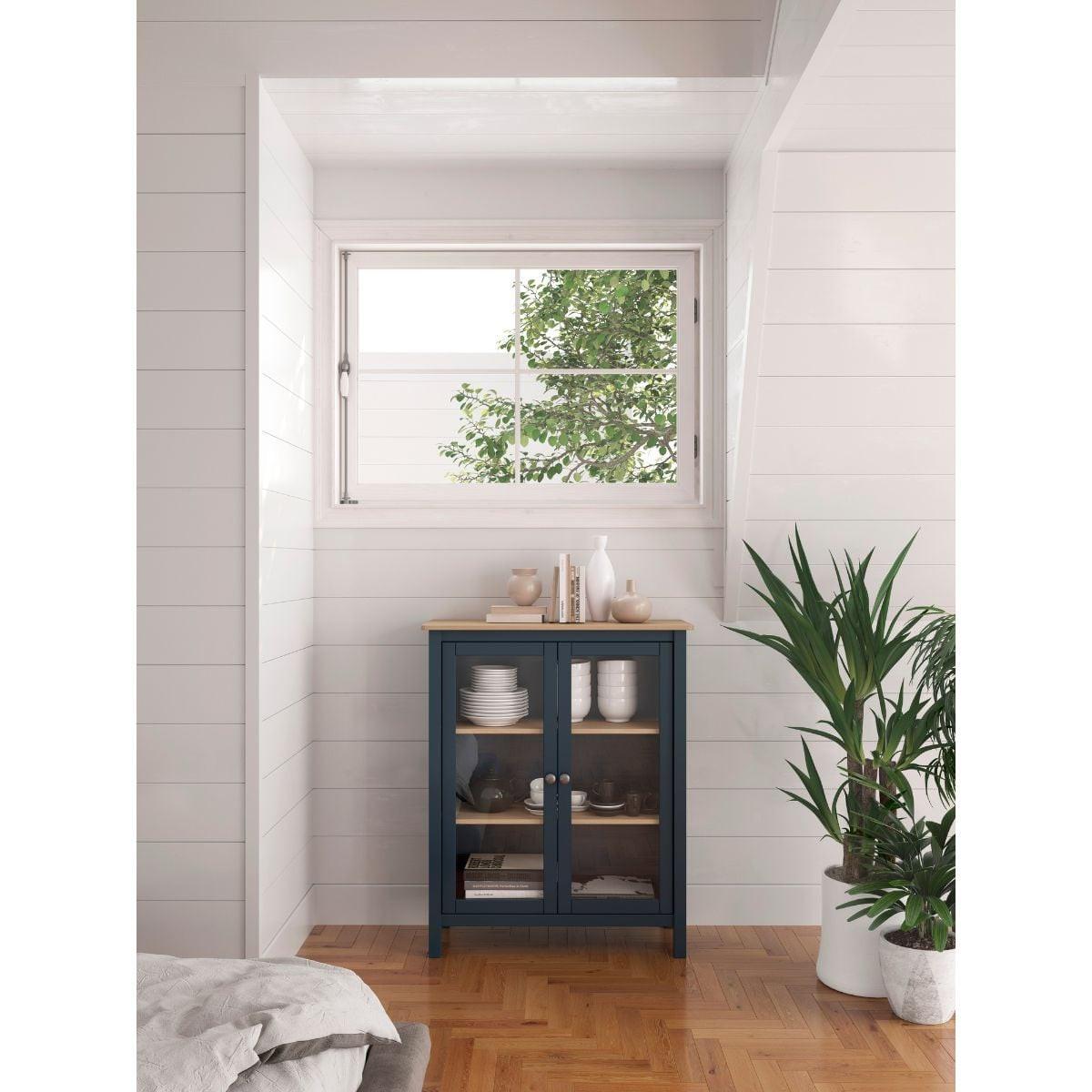 ESSZIMMERSCHRANK Misti Blau 90/40/110 cm - Blau, Holz (40/110/90cm) - Calicosy