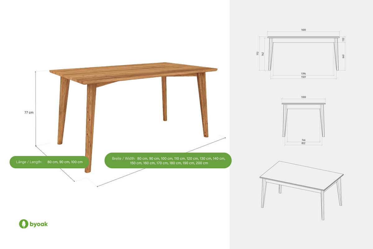 TISCH GREG Kernbuche - Kernbuche, Holz (120/100/77cm) - byoak