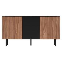 KOMMODE Pero 150 03 - Nussbaumfarben/Schwarz, Holzwerkstoff/Metall (151/78/39cm) - MIRJAN24