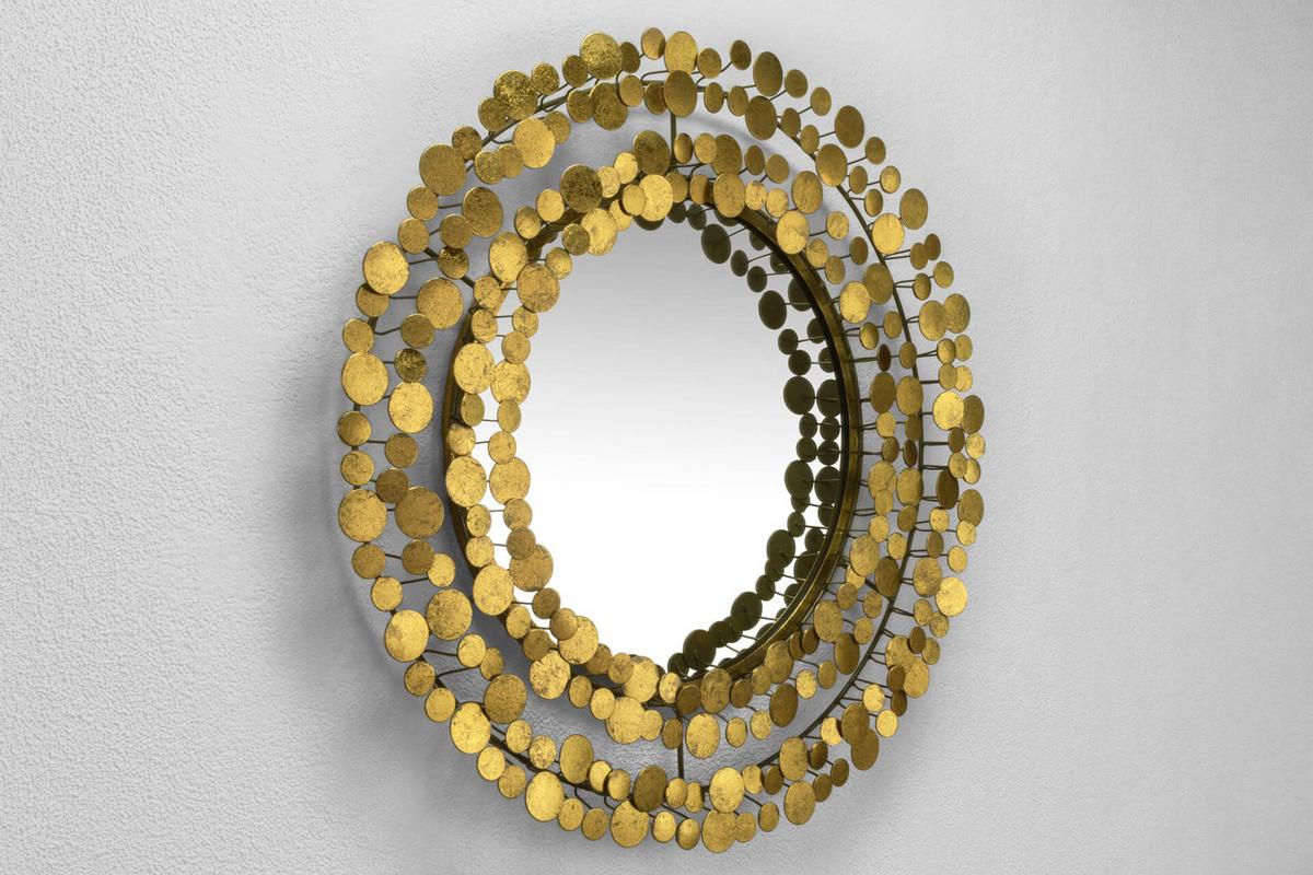 WANDSPIEGEL Gold 68/68 cm - Goldfarben, Metall (7.3/68/6cm) - KUNSTLOFT
