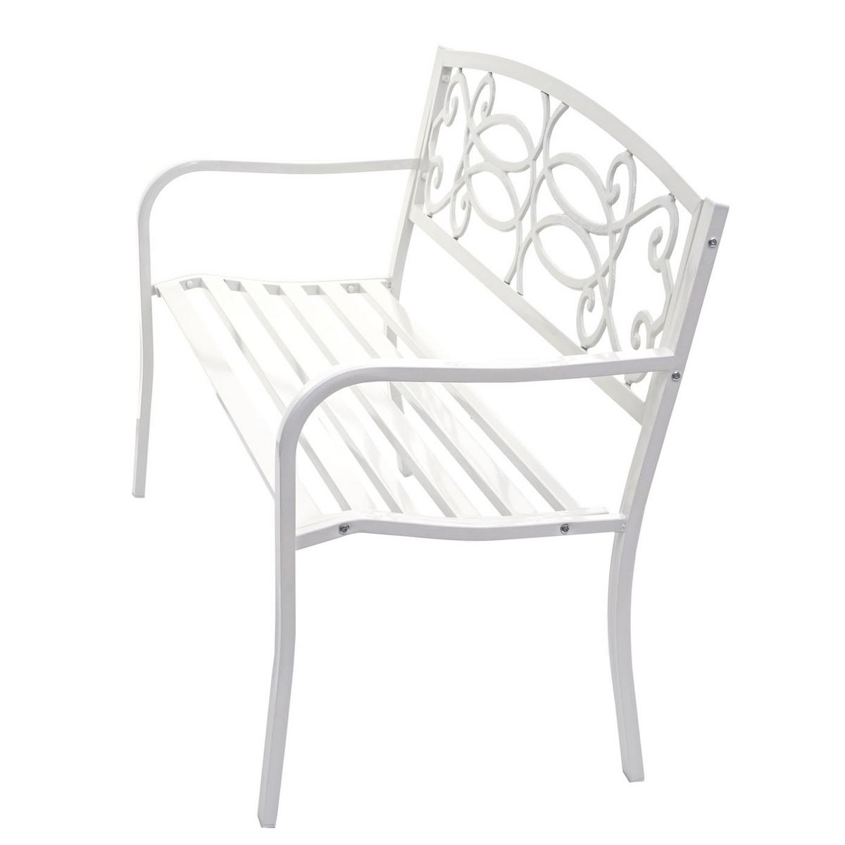 GARTENBANK Weiß - Weiß, Metall (127/87/58cm) - MCW