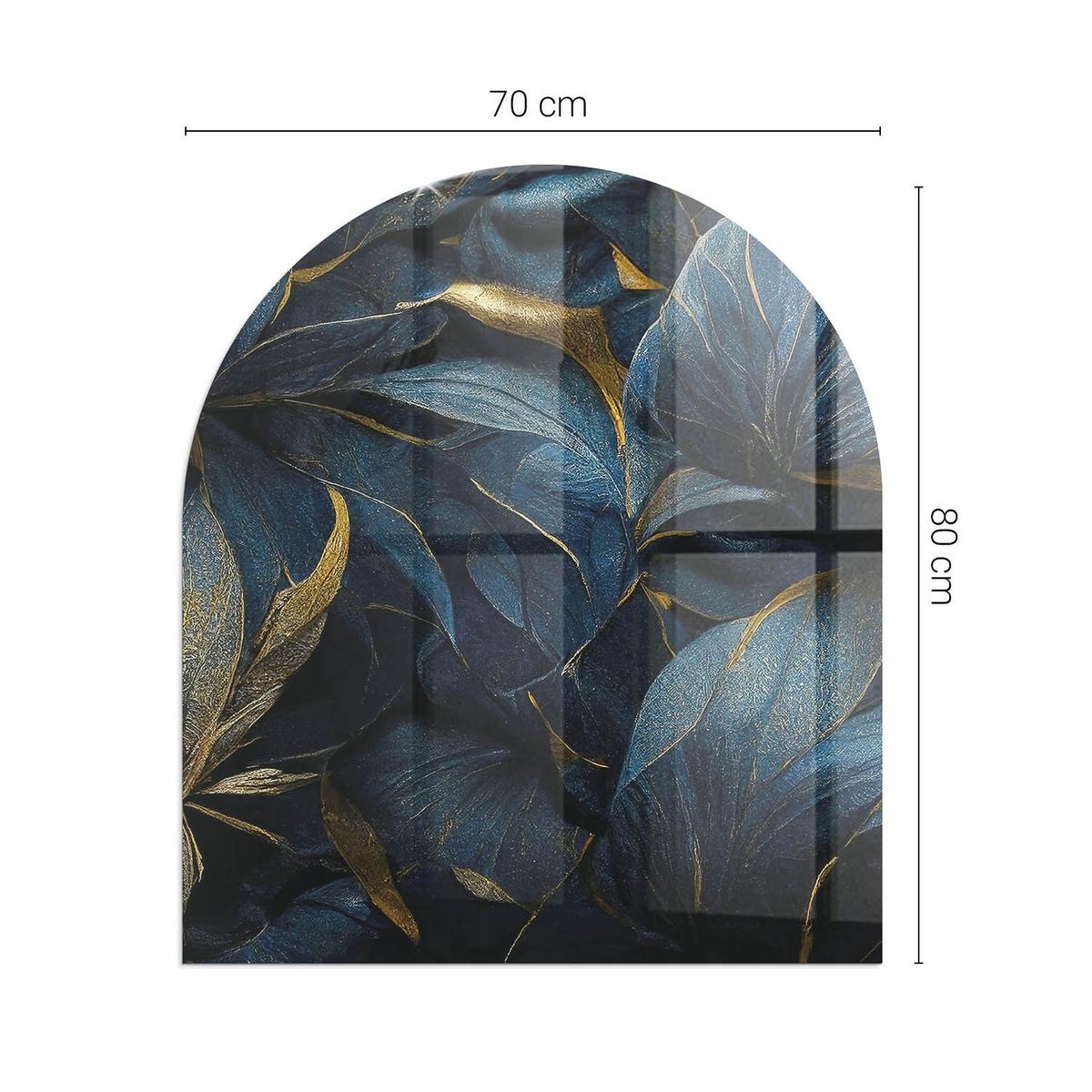 GLASPLATTE für Kamin 80x70 cm - Dunkelblau, Glas (80/70/0.4cm) - TULUP