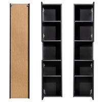 BAD-HOCHSCHRANK Skelbolu - Schwarz, Holzwerkstoff (30/140/25cm) - [en.casa]