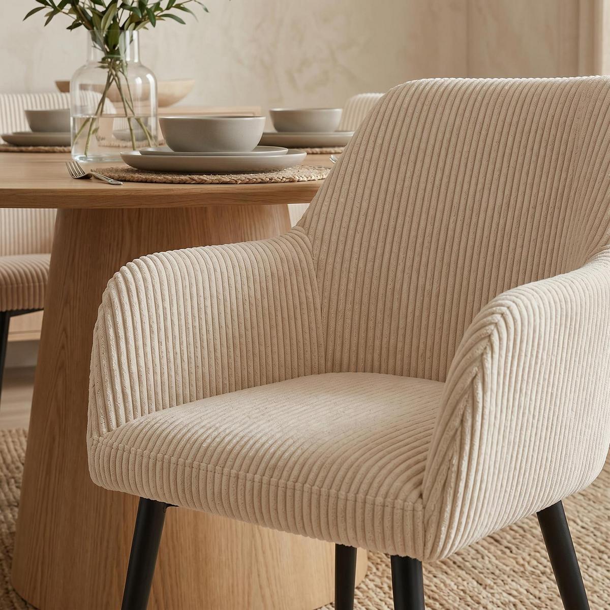 ESSZIMMERSTÜHLE VERONA 2er-Set beige - Beige, Textil (59/85/63cm) - IDIMEX