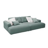 BIG SOFA MIKA Grün Cord - Türkis/Schwarz, Kunststoff/Textil (300/86/167cm) - KAWOLA
