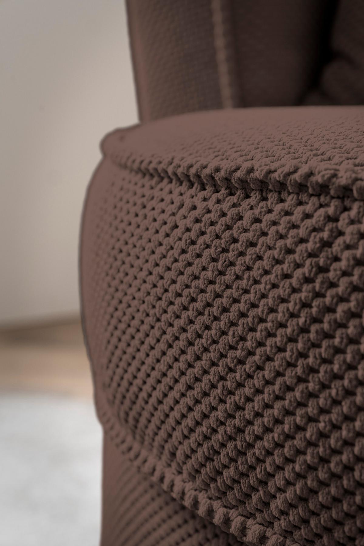 DREHSESSEL braun Web-Velours, Sessel 360° drehbar inklusive Kissen - Braun, Kunststoff/Textil (95/77/95cm)