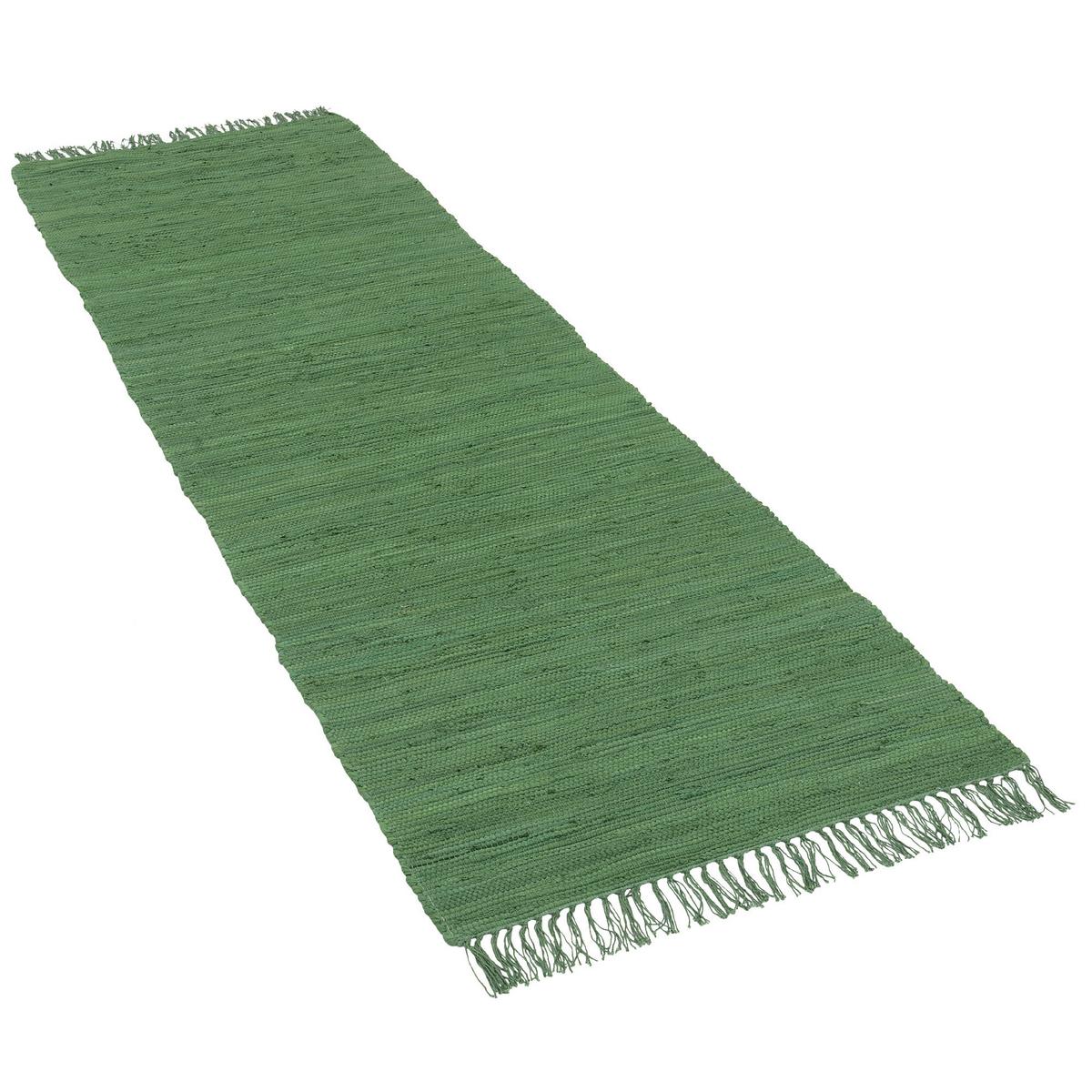 BAUMWOLLE NATUR TEPPICH LÄUFER JOLLY COTTON - Dunkelgrün, Textil (90/160cm) - Pergamon