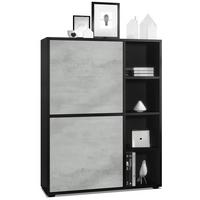 HIGHBOARD Cuba Türen in Beton Oxid Optik - Hellgrau, Holzwerkstoff (79/105.5/35.5cm) - Vladon