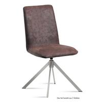 ESSZIMMERSTUHL drehbar (2er-Set) Dozene 47x92x60 Edelstahl/Braun - Edelstahlfarben/Braun, Kunststoff (60/92/47cm) - 58aufmkessel