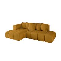ECKSOFA Ottomane Links CLOUD-L-v1 280x185x90 Senfgelb Cord - Currygelb, Holzwerkstoff/Kunststoff (180/289cm) - ALTDECOR