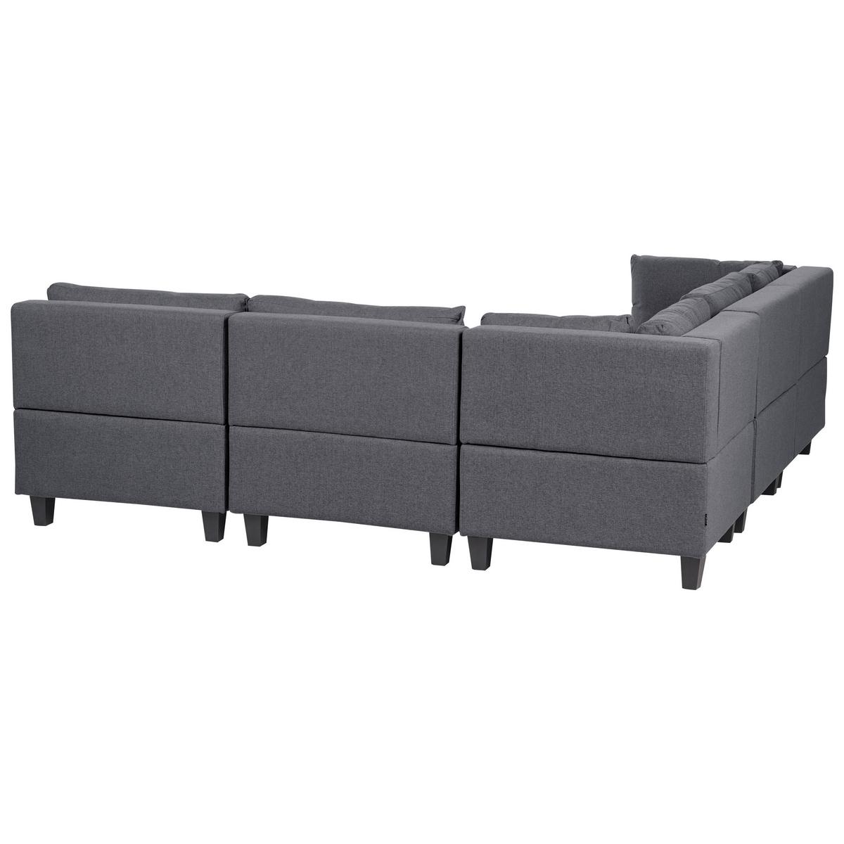 ECKFSOFA Modul 5-Sitzer rechtsseitig Dunkelgrau Stoff Unstad - Dunkelgrau/Grau, Textil (228/228cm) - Beliani