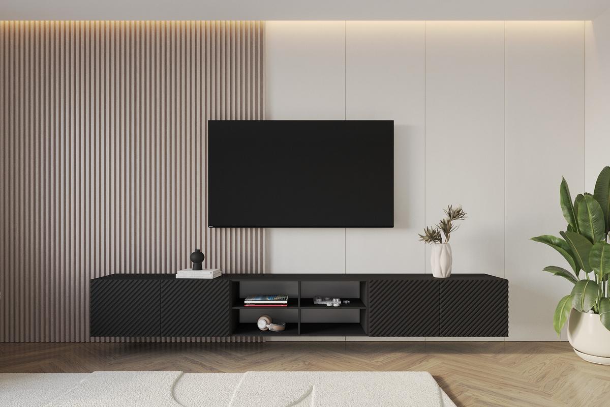 LOWBOARD ZENO-W 3x100x40x40 cm - Schwarz - Schwarz, Holzwerkstoff (300/40/40cm) - ALTDECOR