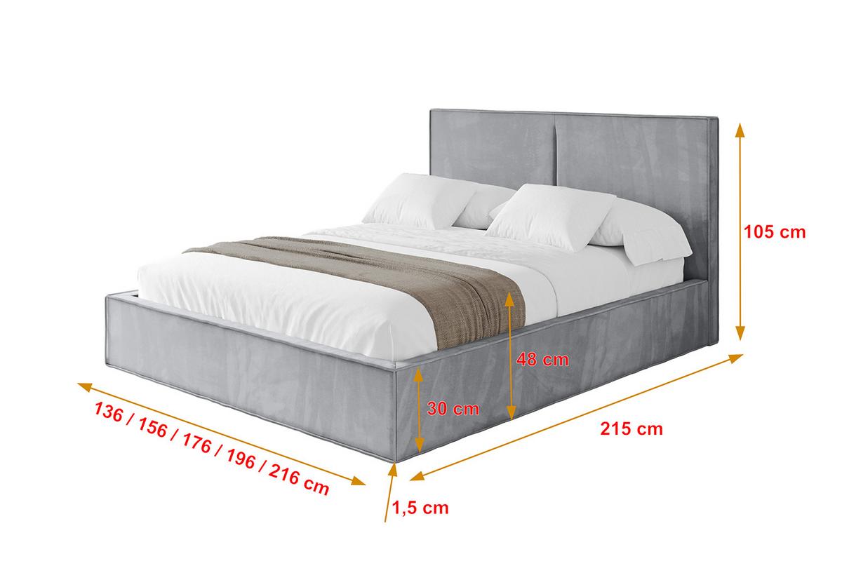 POLSTERBETT mit Bettkasten und Lattenrost, Boxbett ohne Matratze - EMMI 180x200 Hellgrau - Hellgrau, Holzwerkstoff/Textil (180/200cm) - ALTDECOR