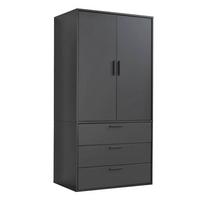 KLEIDERSCHRANK Der Grenzenlose - Anthrazit, Holzwerkstoff (90/187/58cm) - Mokebo