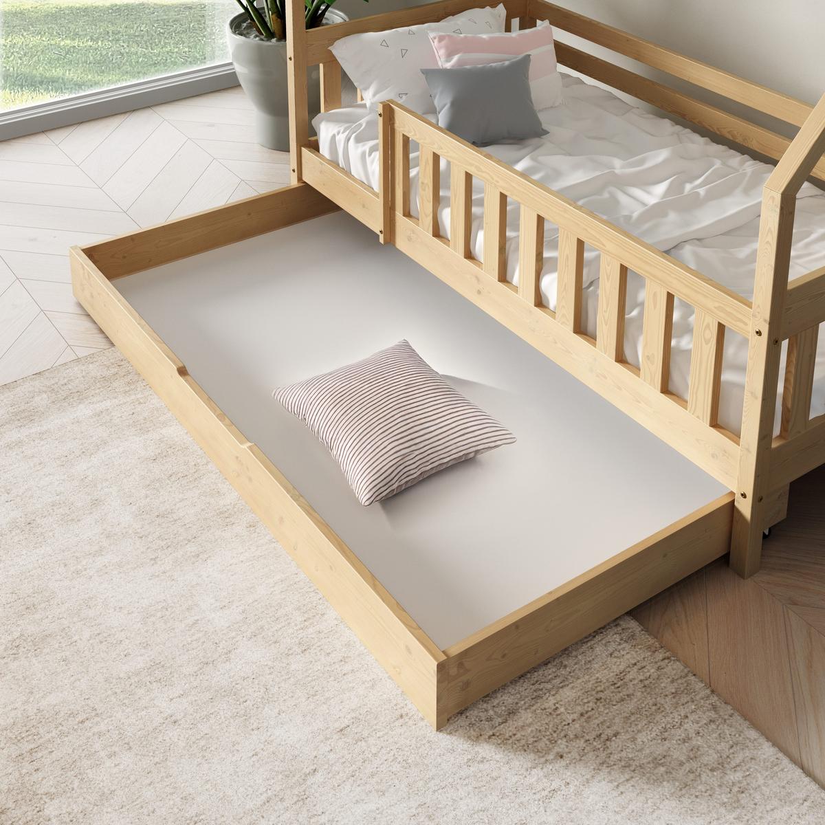 KINDERBETT BELLA mit Bettkasten 80x190 cm Kieferfarben - Kieferfarben, Holz (80/190cm) - MASSENO