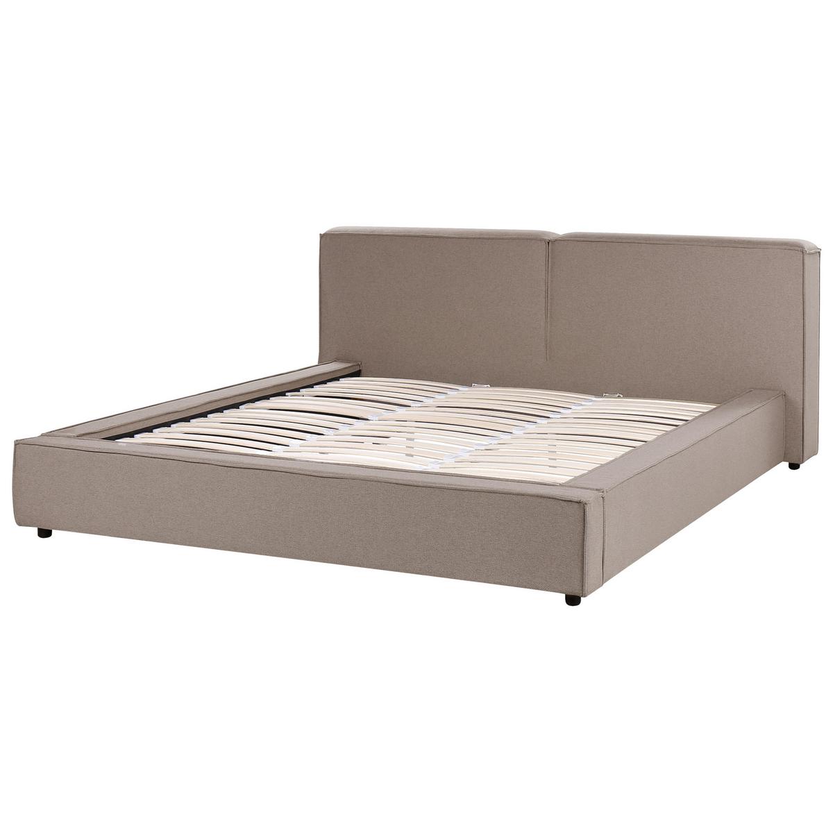 POLSTERBETT mit Lattenrost 180x200 cm Braun Linards - Hellbraun, Textil (180/200cm) - Beliani