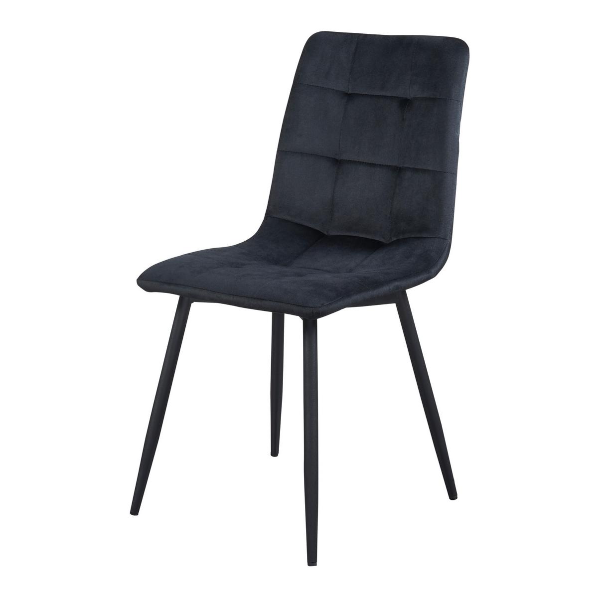 ESSZIMMERSTUHL-SET 2 TLG. Lexnitz - Schwarz, Textil/Metall (44/89/45cm) - [en.casa]