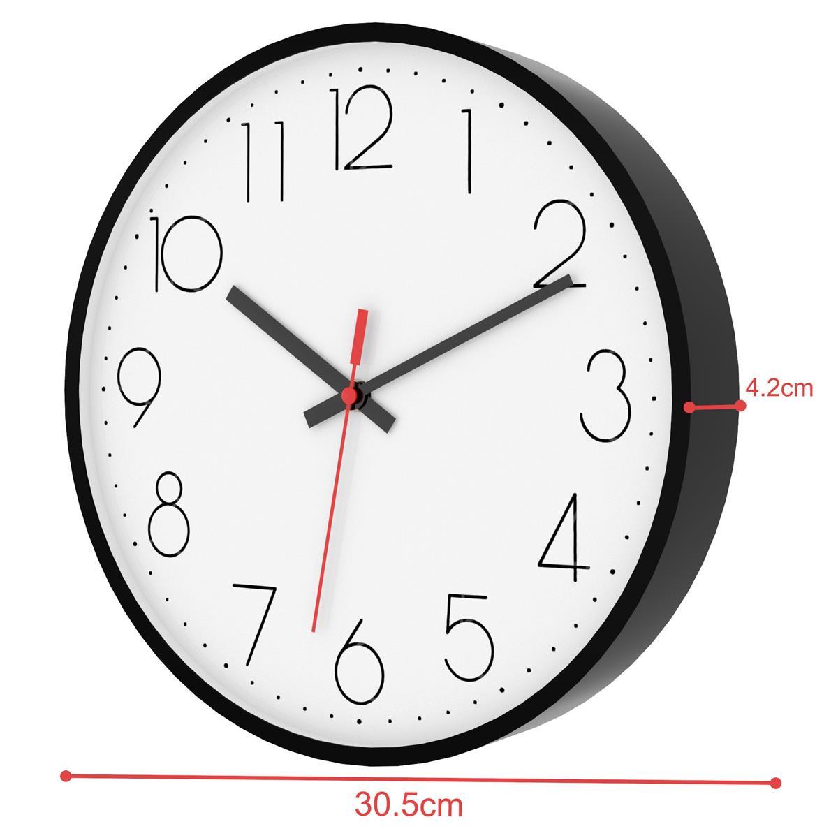 WANDUHR 30.5 cm - Weiß, Kunststoff (30.5/30.5/4.5cm) - Intirilife