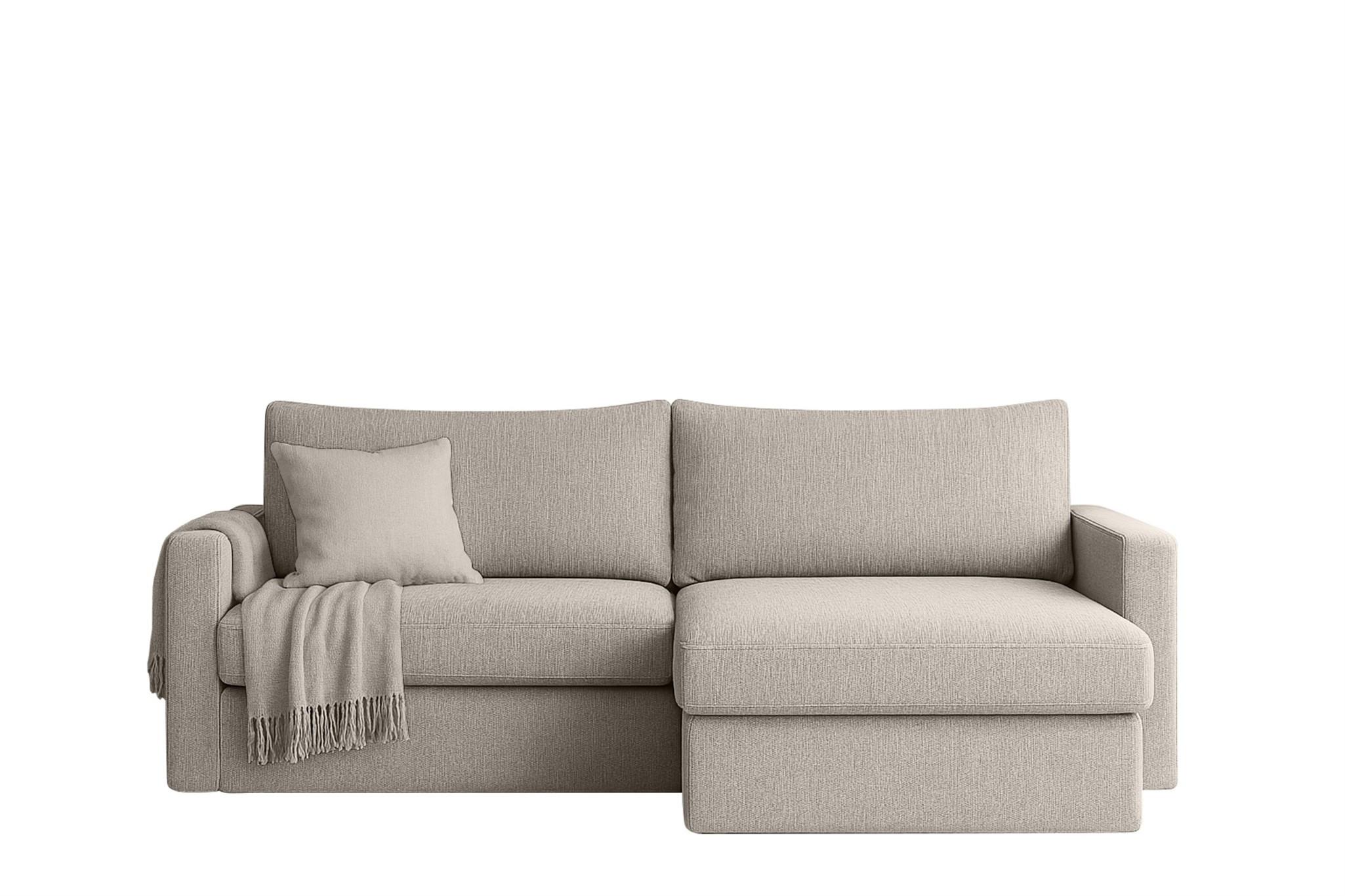 ECKSOFA Bendik In Faro - Hellgrau, Holzwerkstoff/Textil (224/140cm) - Fun Möbel
