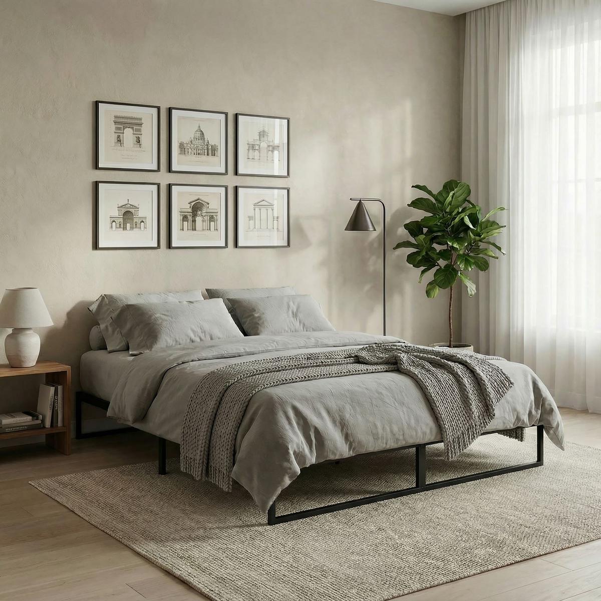 FUTONBETT SOVE 140x190 cm schwarz - Schwarz, Metall (140/190cm) - IDIMEX