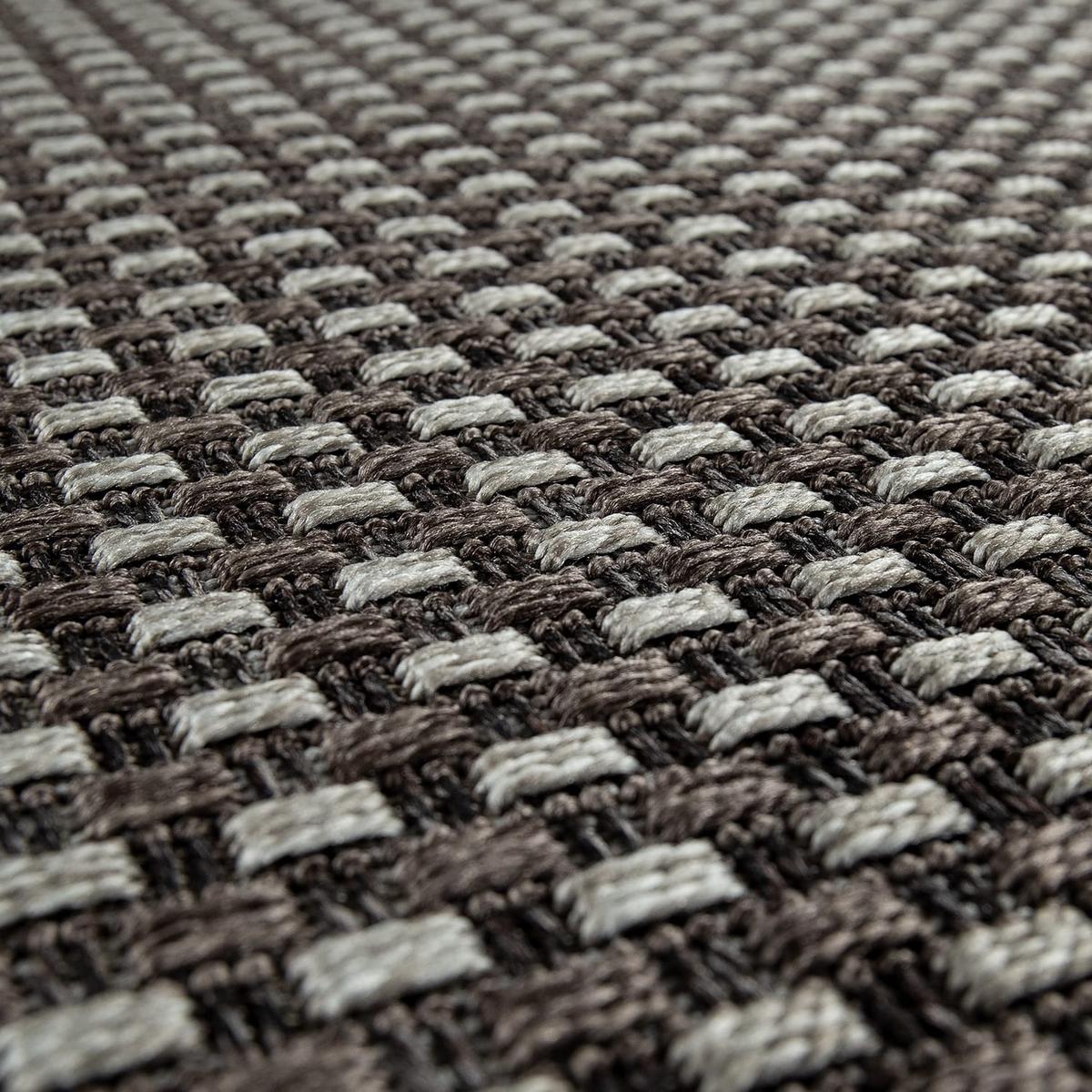FLACHWEBTEPPICH, in Korbgeflecht-Optik, Anthrazit, 120 x 170 cm - Anthrazit, Textil (170/120cm) - KADIMA DESIGN