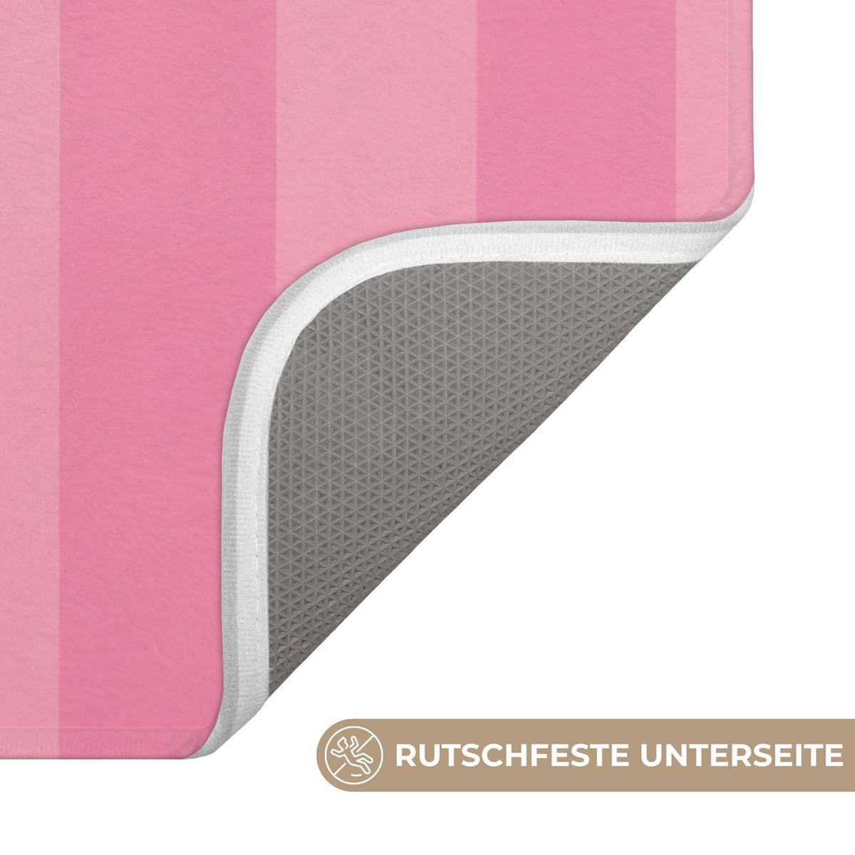 BADEMATTE Gestreift - Rosa - Chéri 60x90 cm - Pink, Textil (60/90cm) - OnlyWow