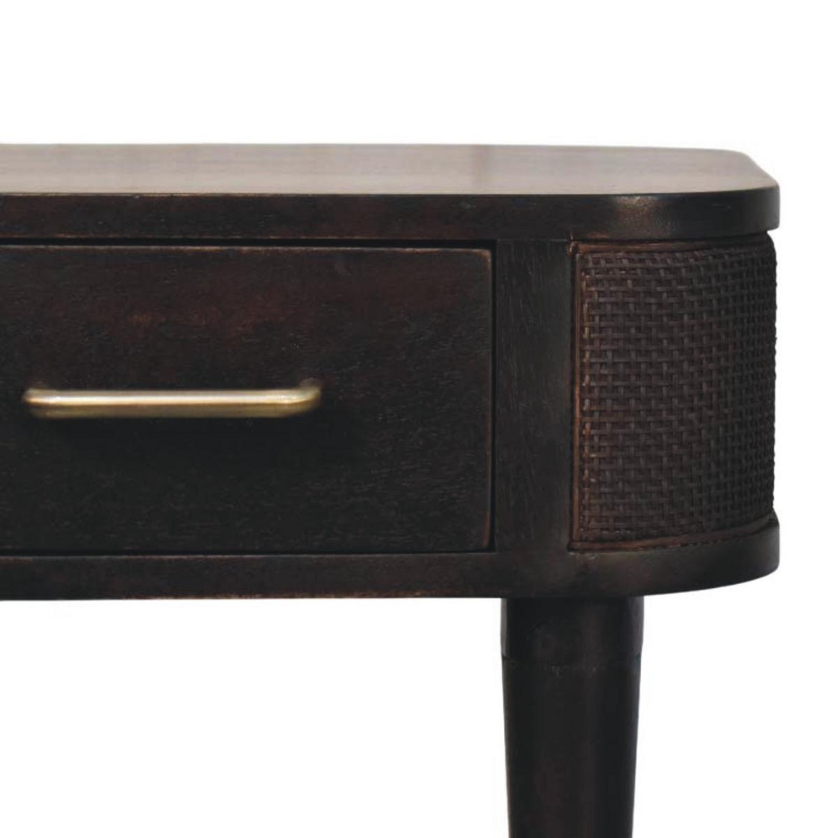 NACHTTISCH mit Samt-Mokka-Finish, 1 Schublade, T-Bar-Griffe, dunkelbraun - Dunkelbraun, Holz (45/46/35cm) - Artisan Furniture