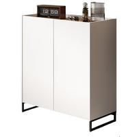 SCHUHSCHRANK weiß und Artisan Eiche, Schuhkommode 90 x 97 cm, Soft-Close - Schwarz/Weiß, Holzwerkstoff/Metall (90/97/38cm) - Inn.Furn