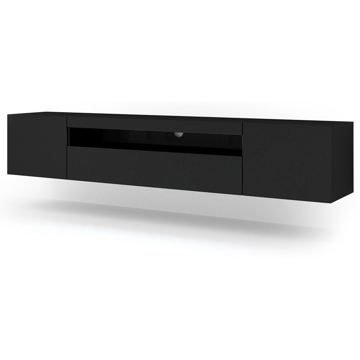 TV-MÖBEL Aurus Schwarz - Schwarz, Holzwerkstoff (200/36/37cm) - Petits-meubles
