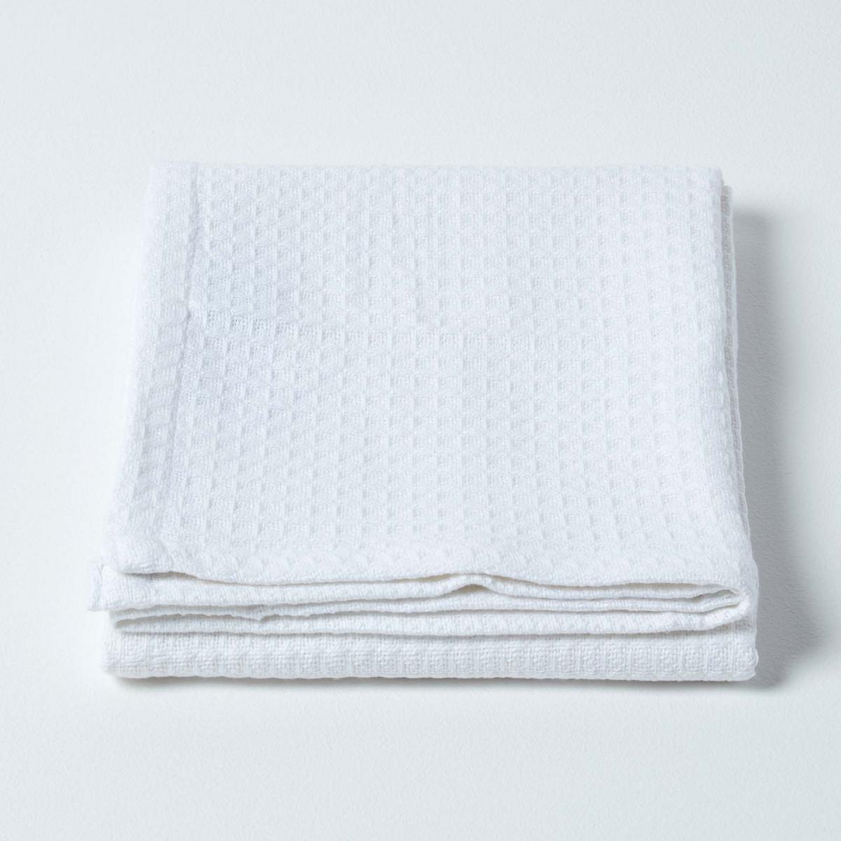 BABYDECKE Waffelpiqué 125/150 cm, Bio-Baumwolle - Weiß, Textil (125/150cm) - Homescapes