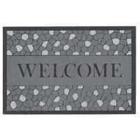 IN & OUTDOOR FUSSMATTE RUBBER FLOCK WELCOME - Schwarz, Textil (50/80cm) - Pergamon