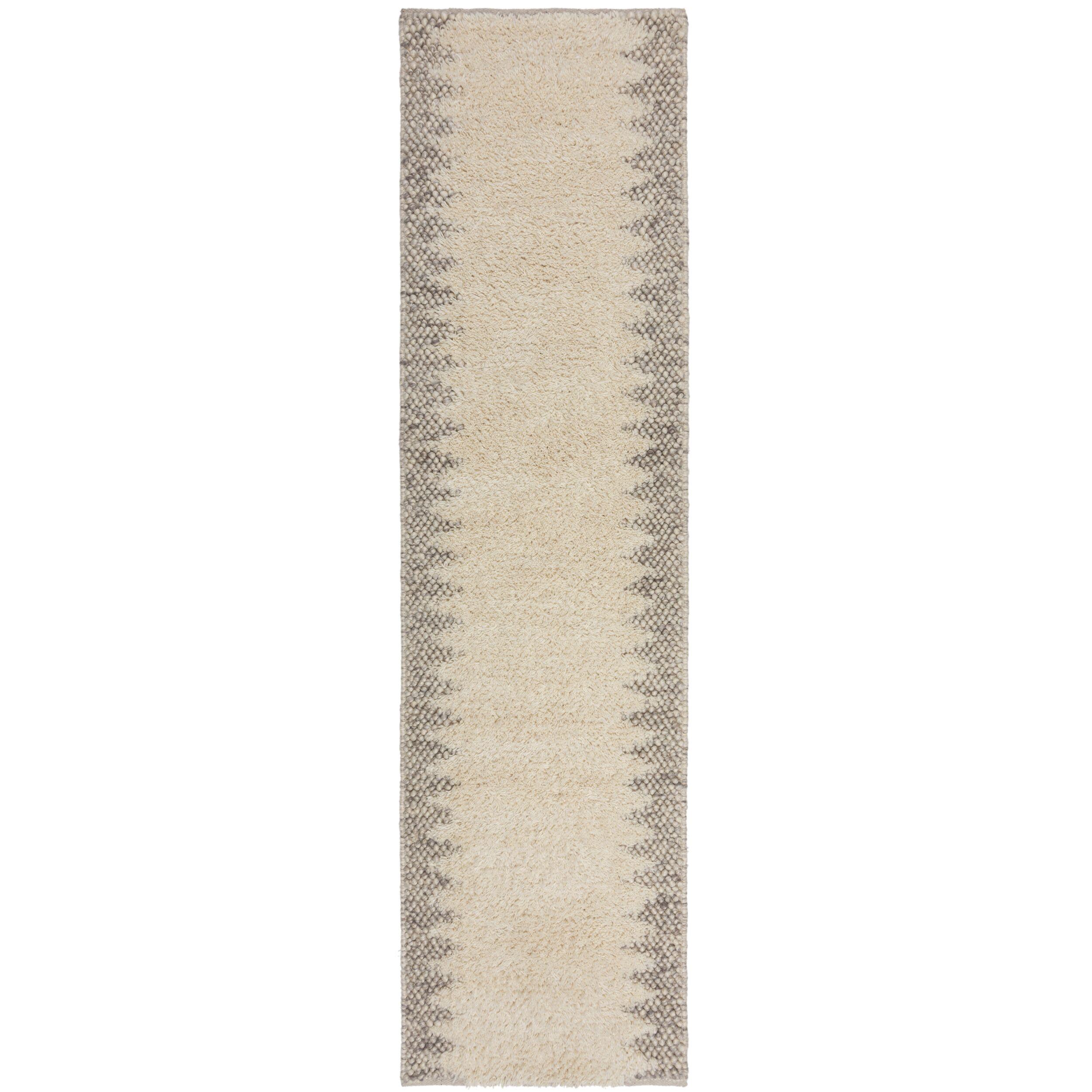 WOLLTEPPICH handgewebt MEDWAY, mit Bordüre, Beige, 60 x 230 cm - Beige, Textil (60/230cm) - KADIMA DESIGN