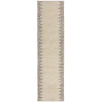 WOLLTEPPICH handgewebt MEDWAY, mit Bordüre, Beige, 60 x 230 cm - Beige, Textil (230/60cm) - KADIMA DESIGN