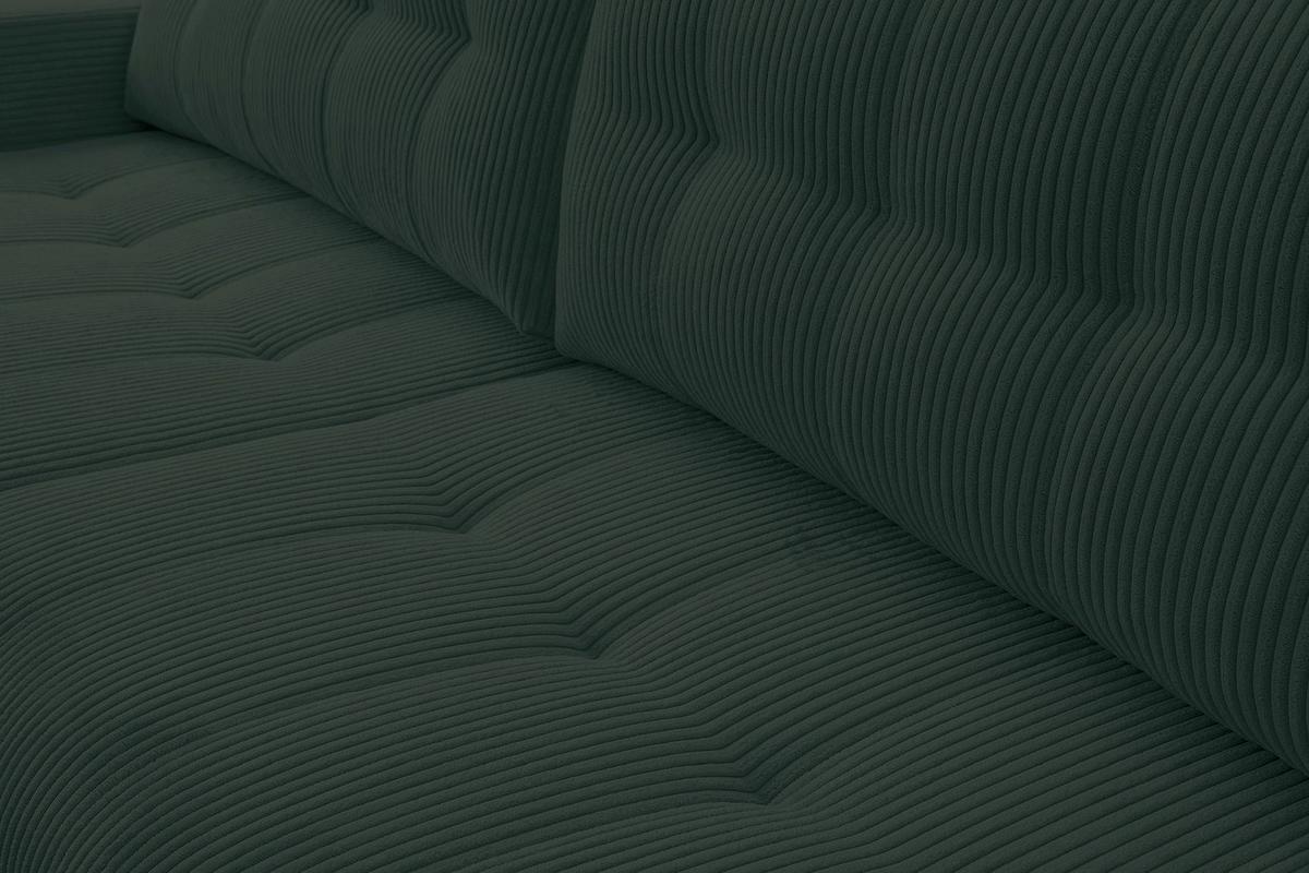 ECKSOFA Maillo Dunkelgrün Cord - Dunkelgrün/Schwarz, Kunststoff/Textil (245/143cm) - Selsey