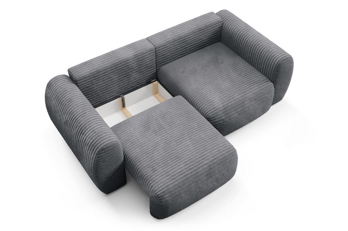 SCHLAFSOFA Simone - Anthrazit, Holzwerkstoff/Textil (266/95/110cm) - Fun Möbel