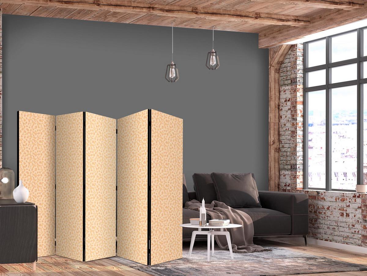 PARAVENT Akustik 5-tlg 225x172 cm Punkte - Orange, Holz/Textil (225/172/3cm) - Muralo