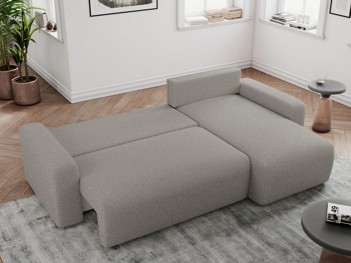ECKSOFA ARGOS Grau Boucle - Schwarz/Grau, Kunststoff/Textil (245/150cm) - MKS