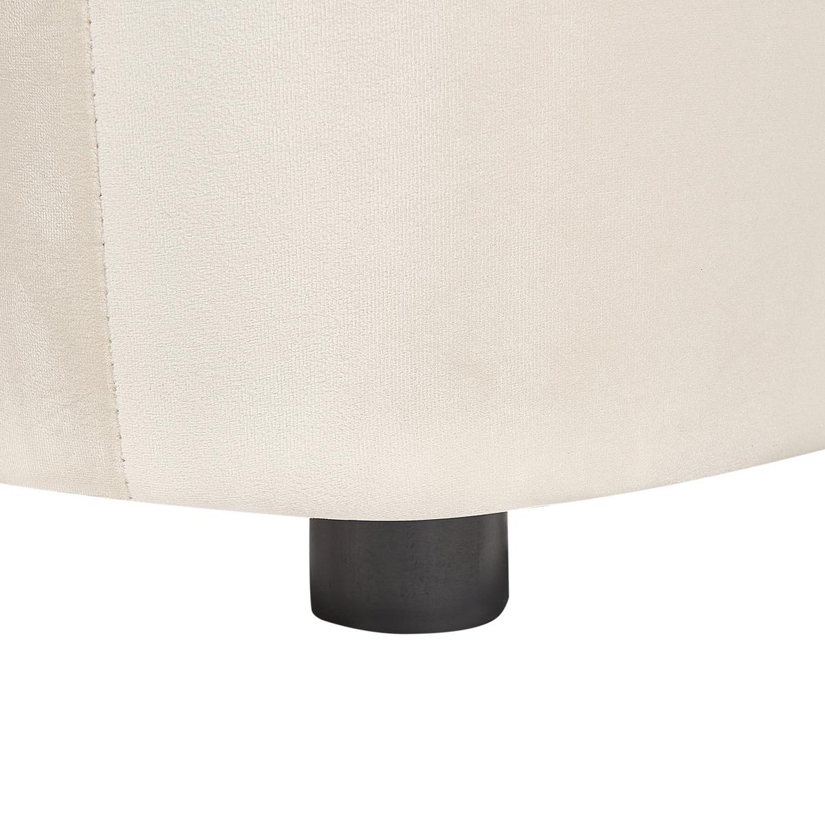 SESSEL Samtstoff Cremeweiß Leiren - Creme, Textil (111/73/83cm) - Beliani