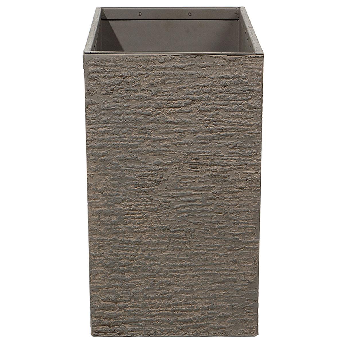 BLUMENTOPF dunkelbraun rechteckig 34/80/56 cm Edessa - Braun, Stein (56cm) - Beliani