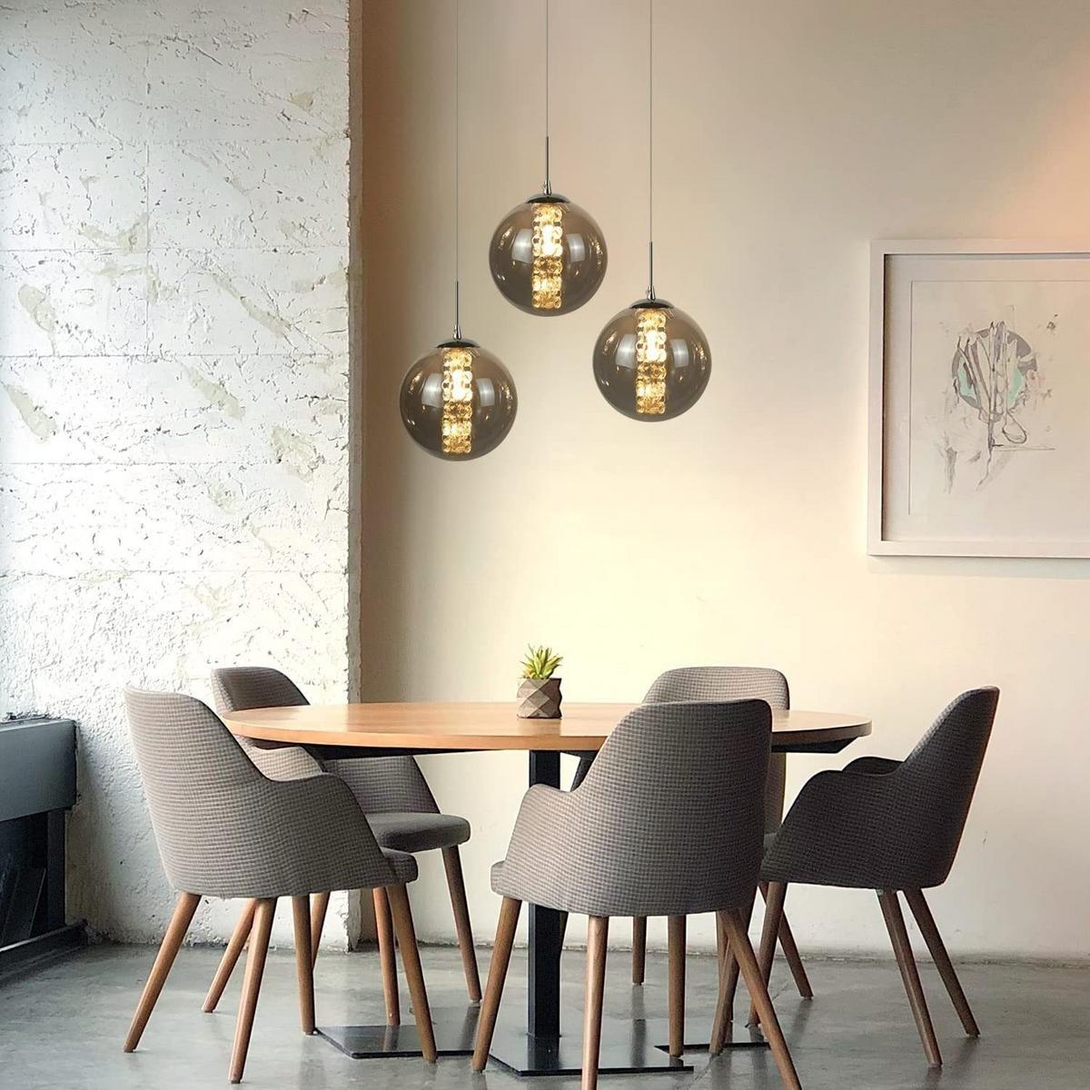 PENDELLEUCHTE Energie 3-flammig 30/30/150 cm - Grau, Glas (30/30/150cm) - Nettlife
