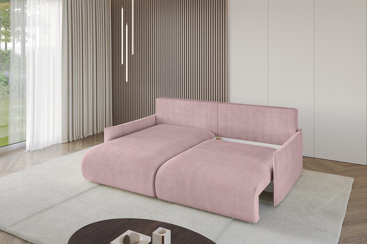 ECKSOFA Ottomane links ONESK-L -v1 216x177x72 Rosa Cord - Rosa, Holzwerkstoff/Kunststoff (216/177cm) - ALTDECOR