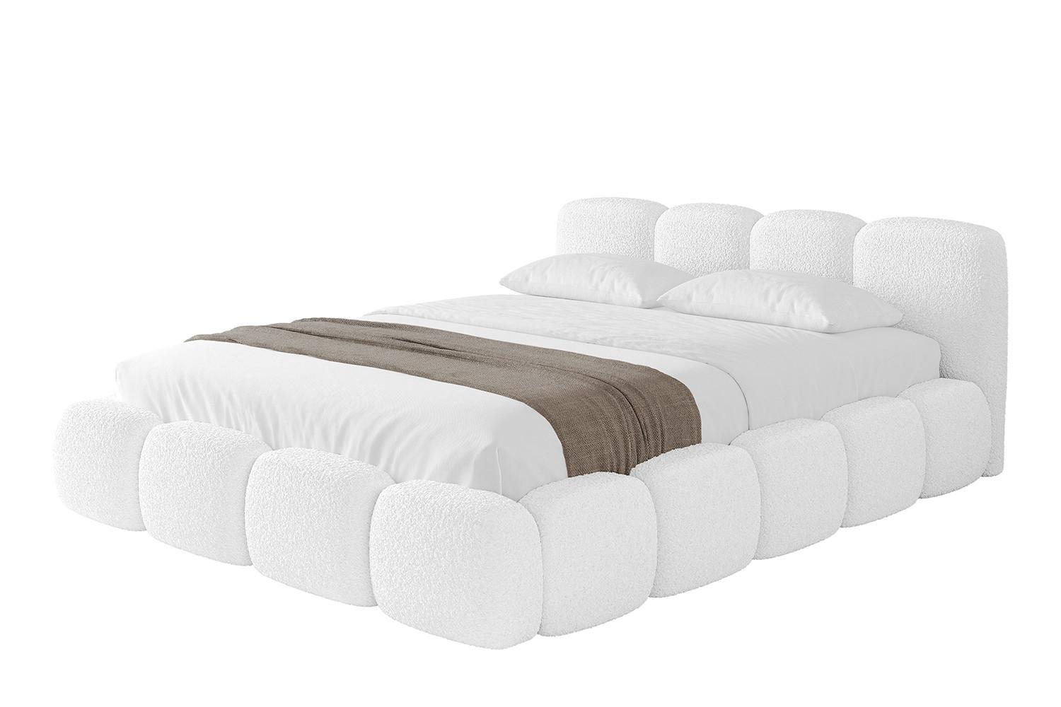 POLSTERBETT mit Bettkasten und Lattenrost, Boxbett ohne Matratze - KALA-v1 180x200 Weiß - Weiß, Holzwerkstoff/Textil (180/200cm) - ALTDECOR