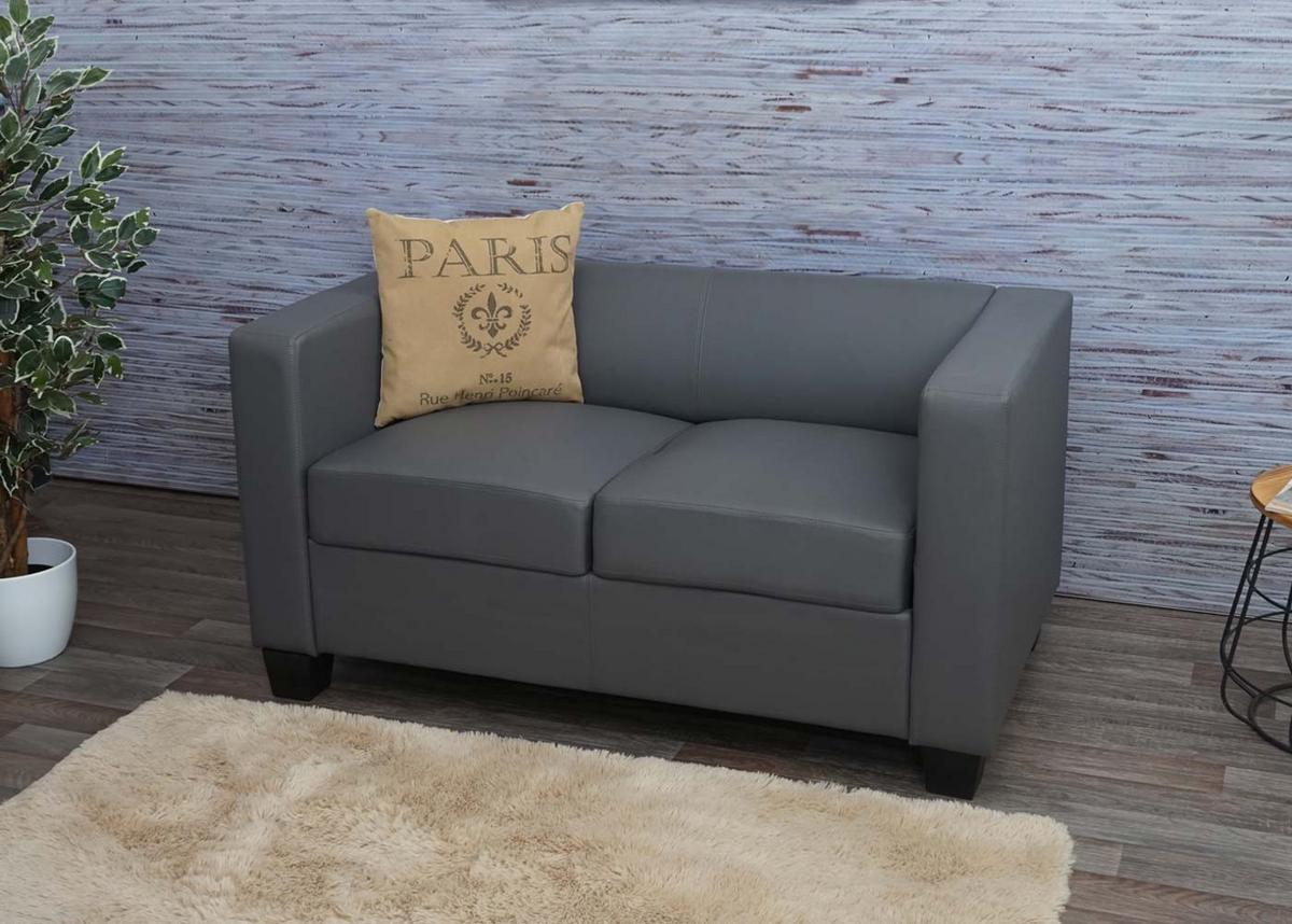 2-SITZER-SOFA Grau - Hellgrün/Grau, Textil (137/70/75cm) - MCW