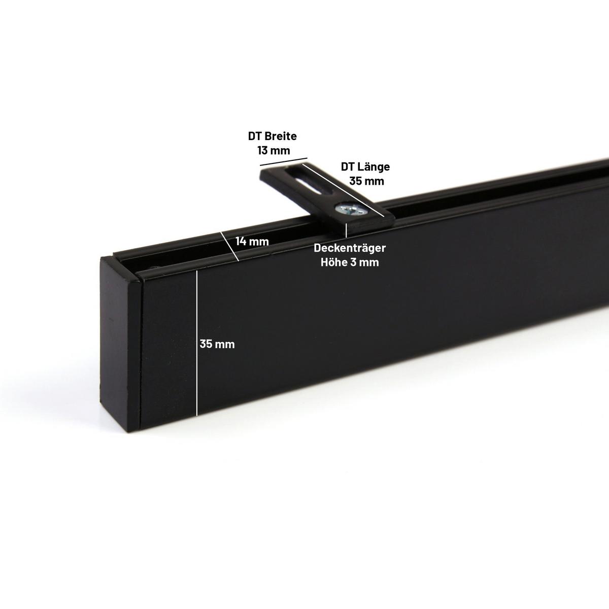 GARDINENSCHIENE Innenlauf auf Maß 1-läufig Schwarz - Serie Loft - Schwarz, Metall (270cm) - Deco-Raum