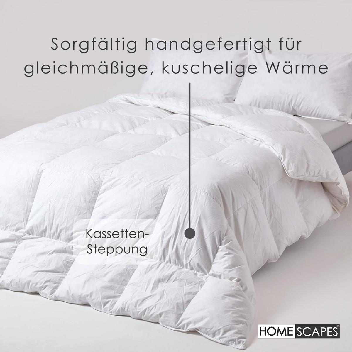 WINTERDECKE 150/200 cm, Enten-Federn & Daunen - Weiß, Textil (150/200cm) - Homescapes