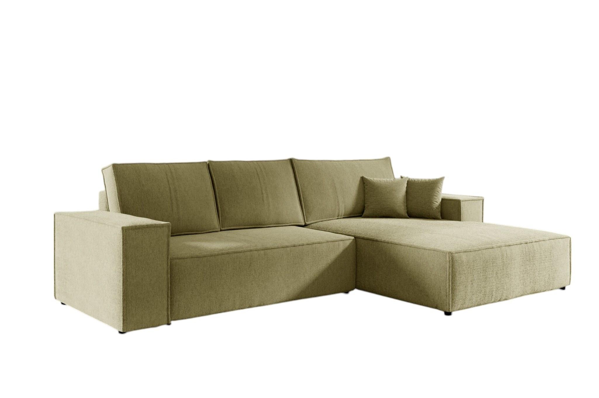 ECKSOFA Corunia In Aragon - Grün, Holzwerkstoff/Textil (294/185cm) - Fun Möbel