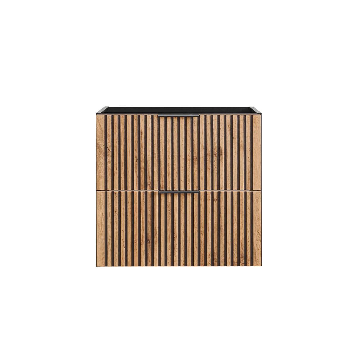 WASCHTISCHUNTERSCHRANK 60.2cm Gaia Holz in Eichenoptik und Schwarz - Schwarz, Holzwerkstoff (60.2/57/46cm) - Petits-meubles