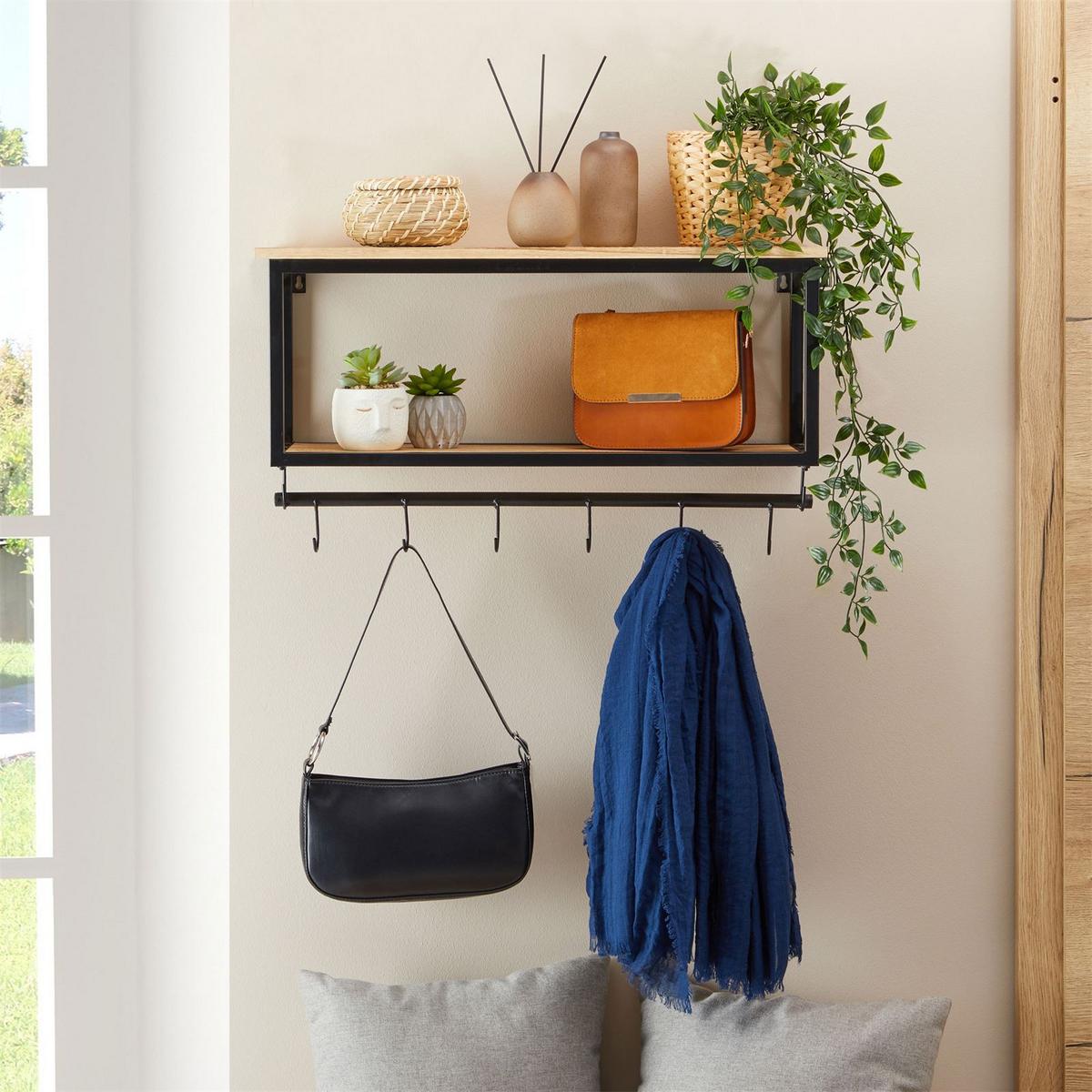 WANDGARDEROBE ARMANDO schwarz/braun - Schwarz/Braun, Metall (62/35/20cm) - CARO-Möbel