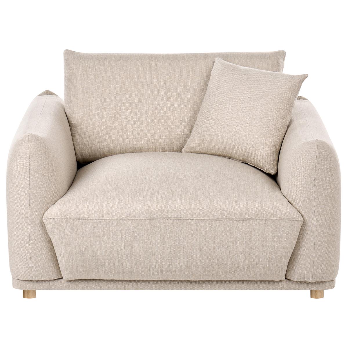 SESSEL Stoff Beige Jubek - Beige, Textil (120/81/104cm) - Beliani